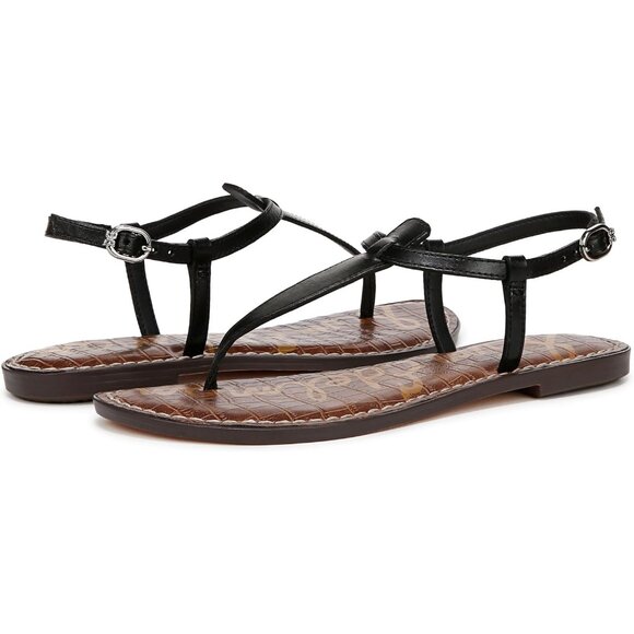 Women's Leather Flat Sandal Size 9.5 Buckle Closure Palm Beach Chic - Picture 6 of 7